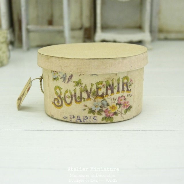 Boîte à Chapeau Ovale, Shabby Chic Romantique, Maison de Poupée