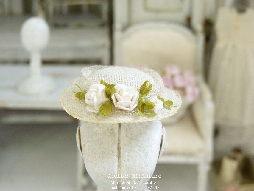 Miniature : Chapeau Miniature, Maison de Poupée, Échelle 1/12