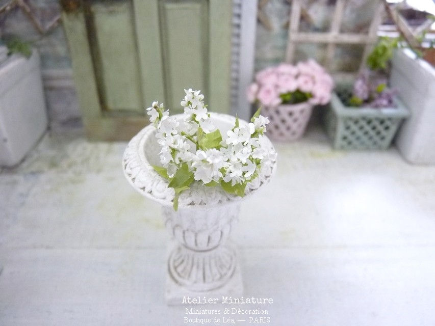 Miniature : Lilas Blanc Miniature, Fleurs en Papier, 100% fait main