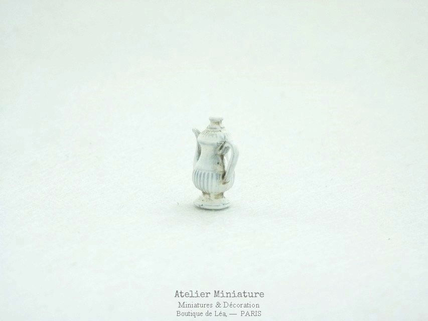 Thumbnail: Cafetière Décorative, Shabby Blanc, Maison de Poupée, 1/12