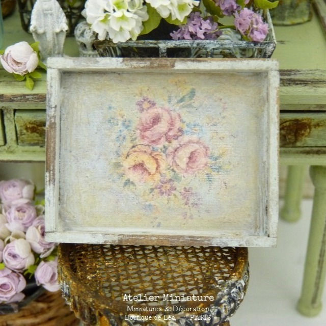 Plateau miniature en bois, Maison de Poupée, Échelle 1/12