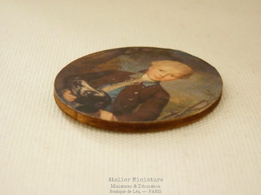 Miniature : Panneau Miniature en Bois, Oval, Échelle 1/12