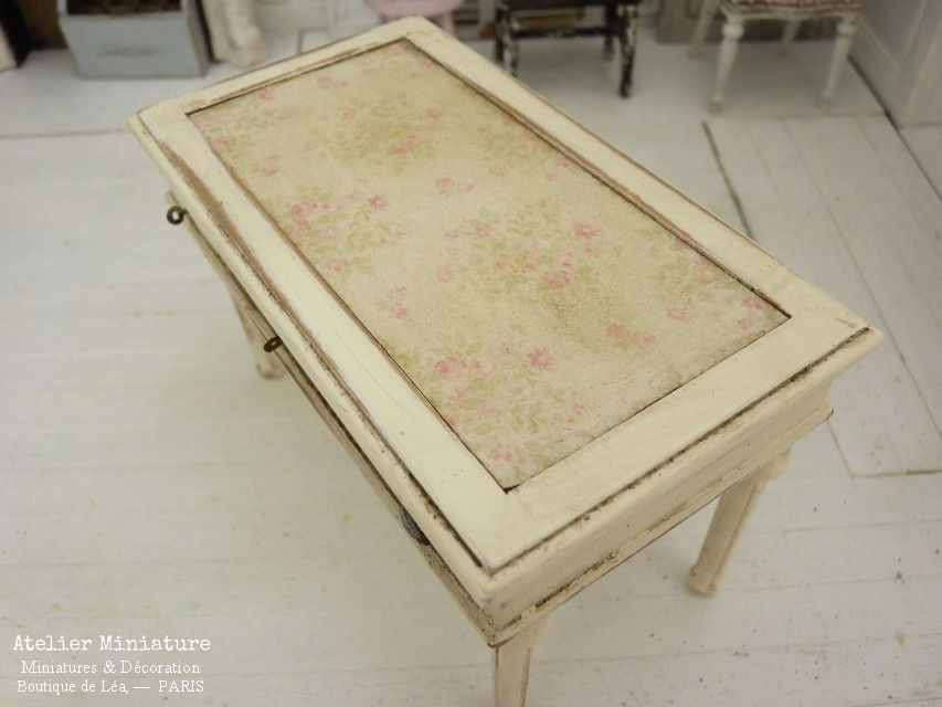Miniature : Table Rectangulaire Miniature, Mobilier en Bois, Meuble de Poupée, 1/12