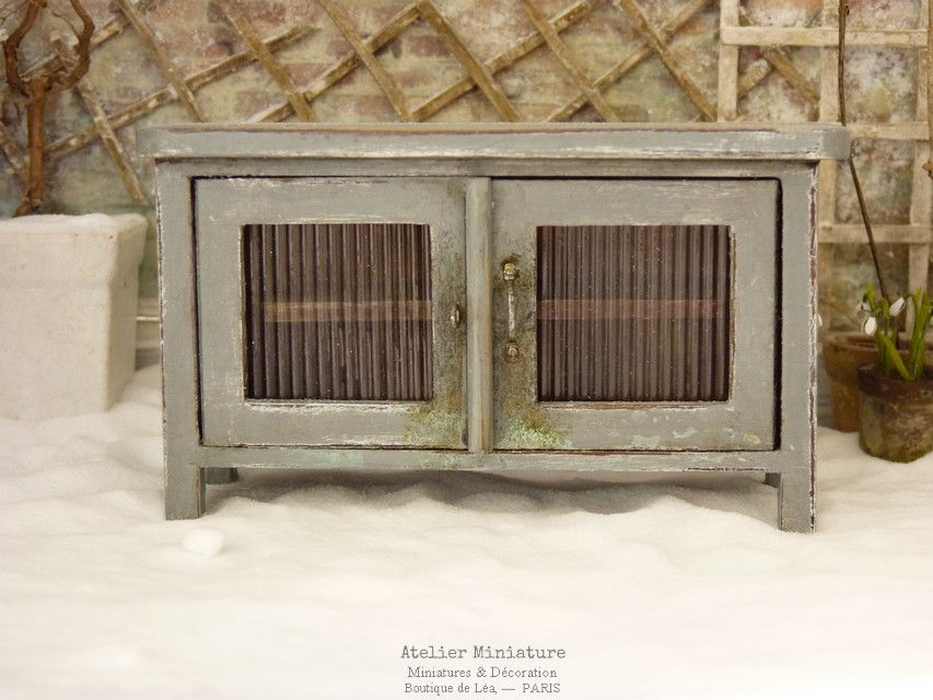 Garde-Manger Miniature en Bois, Maison de Poupée, Échelle 1/12