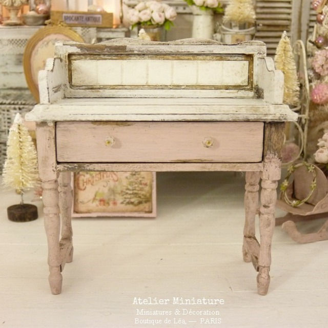 Table de Toilette Rétro, Mobilier de Maison de Poupée, 1/12