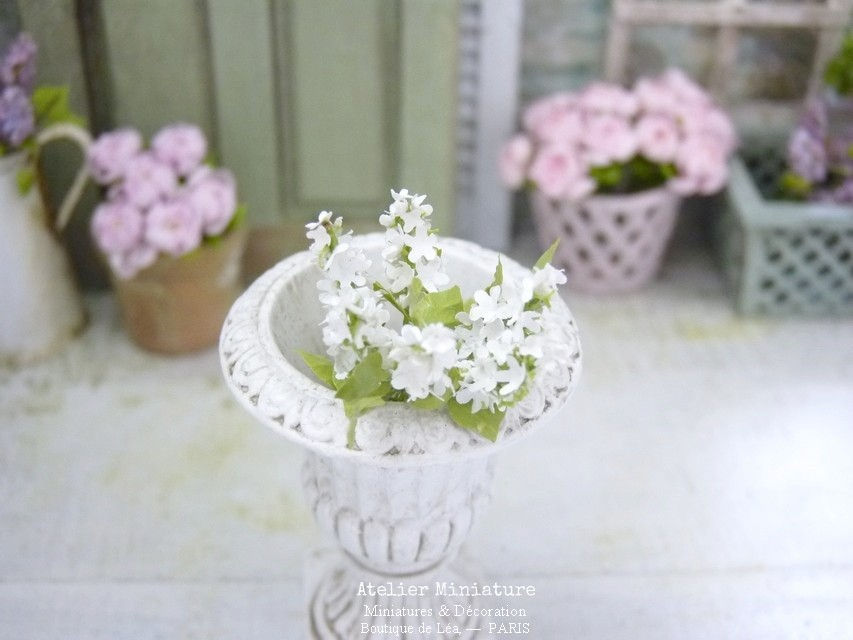 Miniature : Lilas Blanc Miniature, Fleurs en Papier, 100% fait main