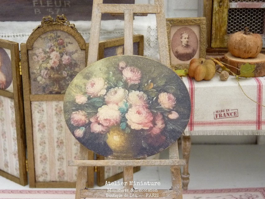 Panneau Ovale Miniature en Bois, Maison de Poupée 1/12