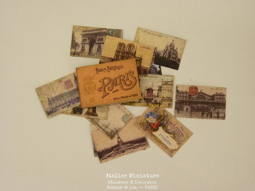 Album de Paris, Miniature en Papier, Cartes Postales Anciennes, Maison de Poupée