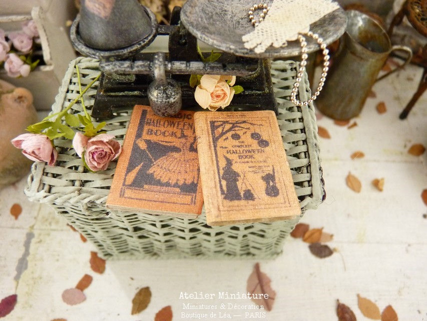 Miniature : 2 Livres Miniatures (fermés), Maison de Poupée, Échelle 1/12