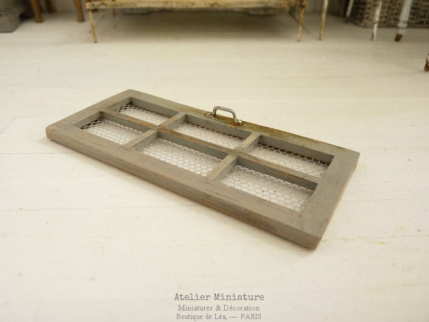 Miniature : Petit Cadre de Porte, Bois Grillagé, Maison de Poupée, Shabby Chic