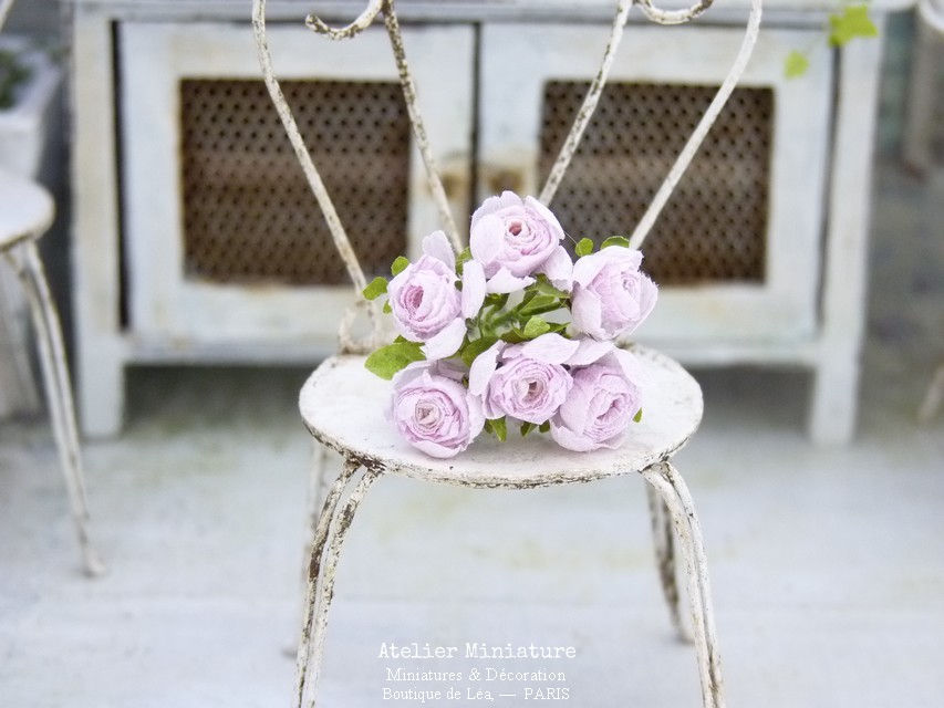 Thumbnail: #2 - Bouquet de 6 Roses Anglaises Miniatures, Fleurs en Papier, 100% fait-main