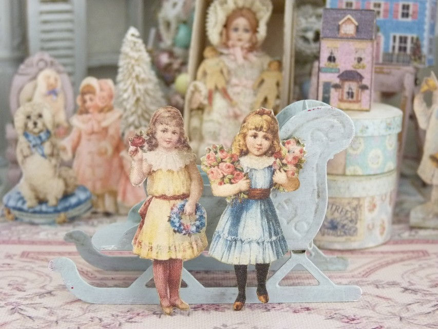 2 Poupées en Papier Découpé, Jouets de Maison de Poupée, Échelle 1/12