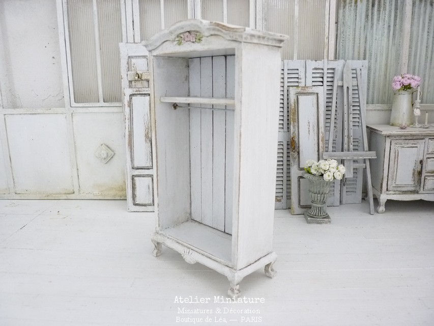 Thumbnail: Armoire Penderie Miniature en Bois, Mobilier de Maison de Poupée, 1/12