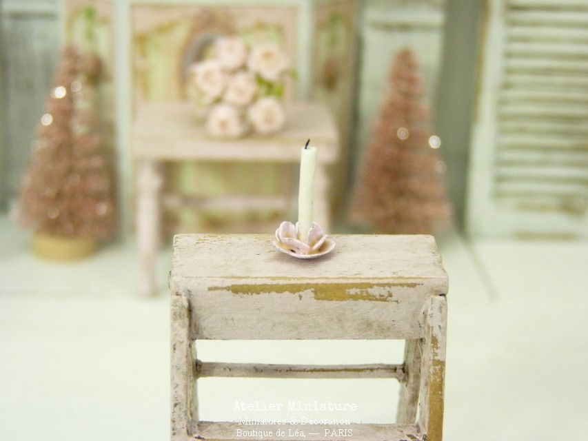 Bougeoir Miniature en Métal, Maison de Poupée, Échelle 1/12