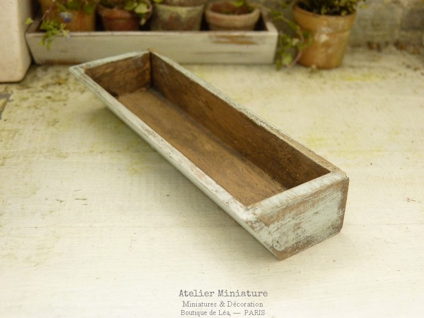 Miniature : Jardinière Miniature en Bois, Maison de Poupée, Échelle 1/12