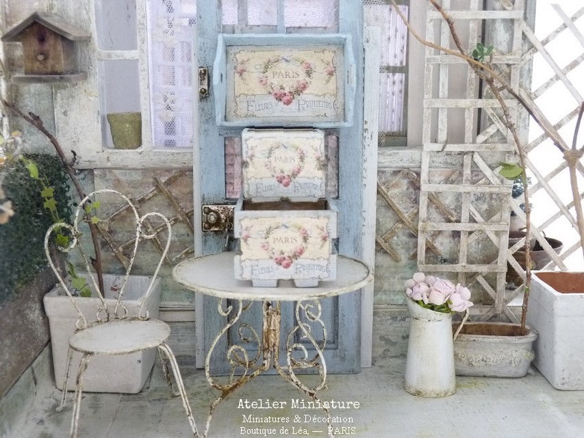 Miniature : Cagette Miniature en Bois, 2 casiers, Échelle 1/12