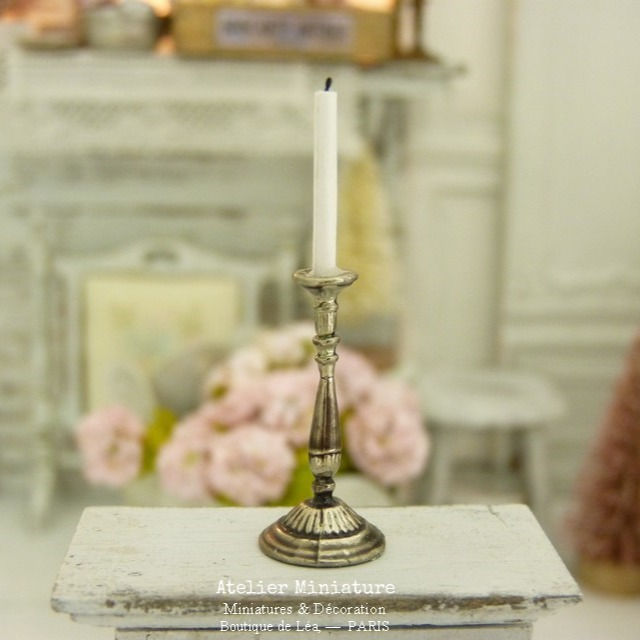 #1 - Bougeoir Miniature en Métal, Maison de Poupée, Échelle 1/12