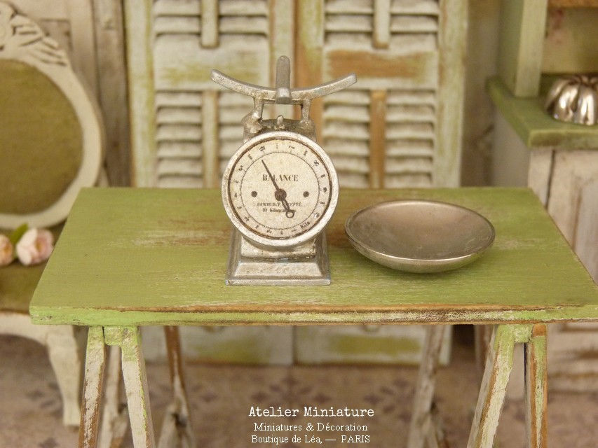Thumbnail: Balance de Cuisine Vintage en Métal, Shabby Industriel, Maison de Pou