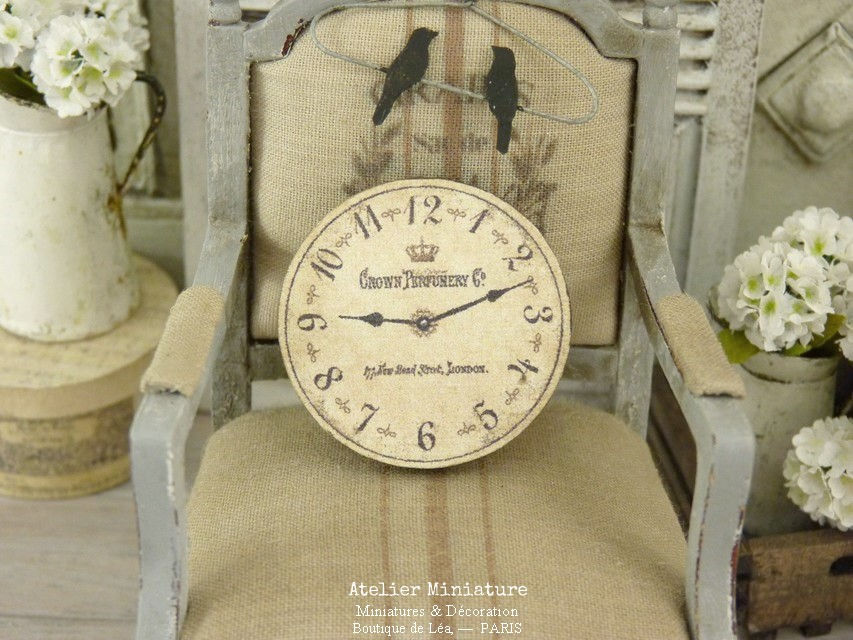 Horloge Miniature en Bois, Échelle 1/12