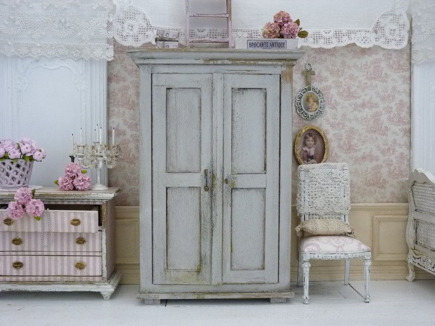 Thumbnail: Armoire Lingère, Miniature en Bois, Maison de Poupée, 1/12