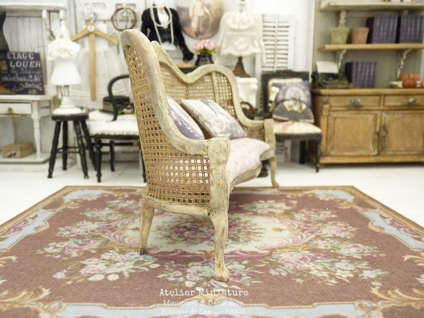 Thumbnail: Sofa de Style Napoléon III, Or Vieilli, Échelle 1/12