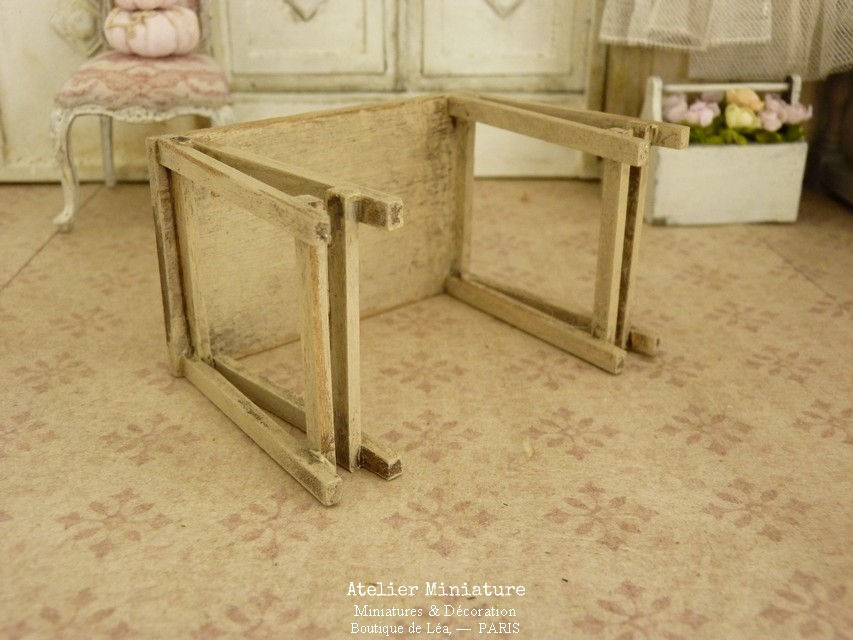 Miniature : Table sur Tréteaux Miniature, Maison de poupée, 1/12