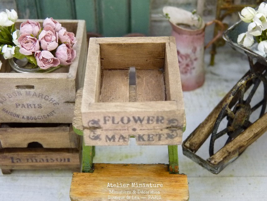 Miniature : Cagette Miniature en Bois, Échelle 1/12