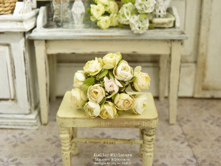 Miniature : Bouquet de Roses Jaunes Miniatures, Fleurs en Papier, 100% fait main