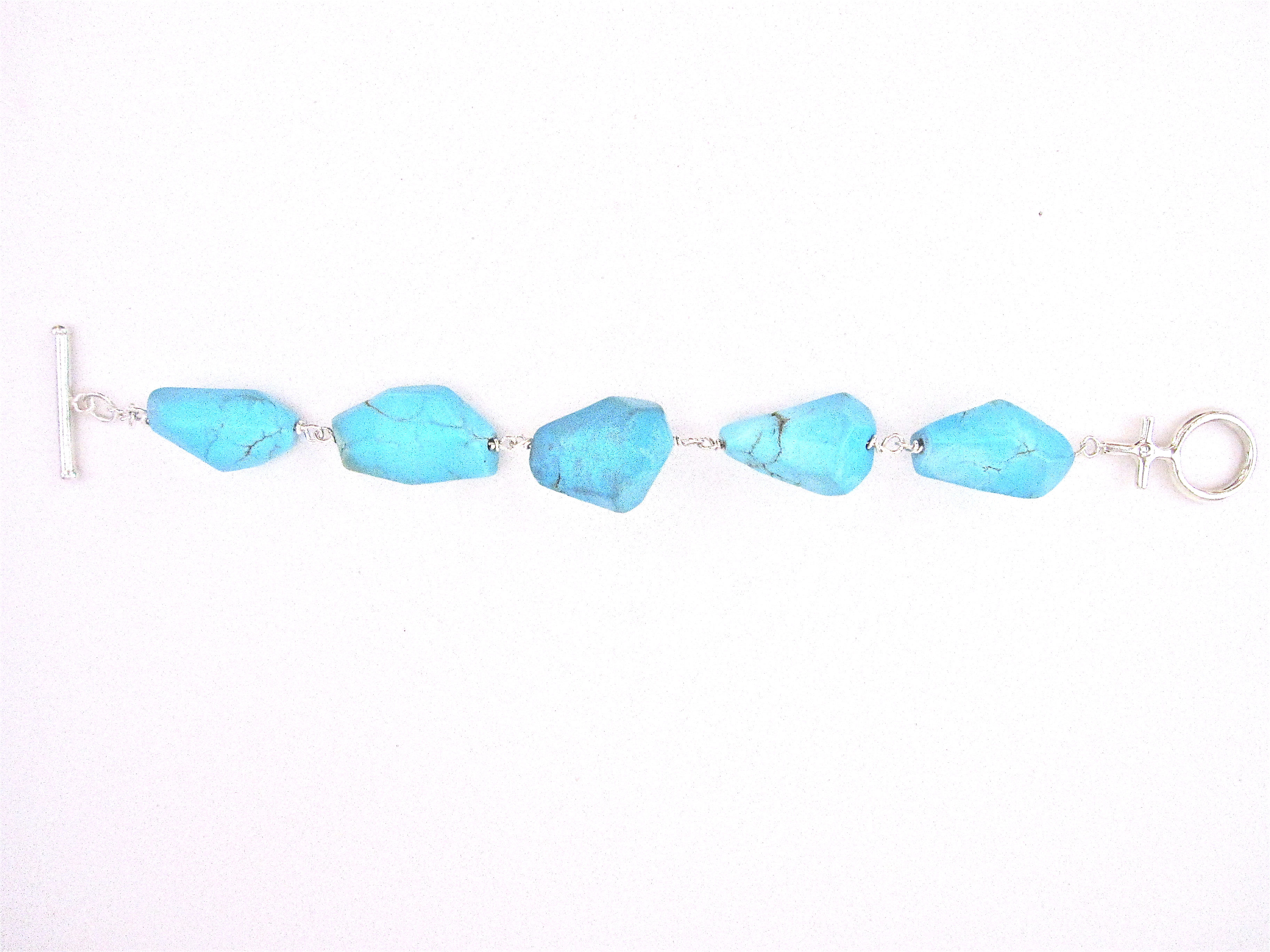 Pulseira em prata e Turquesas.