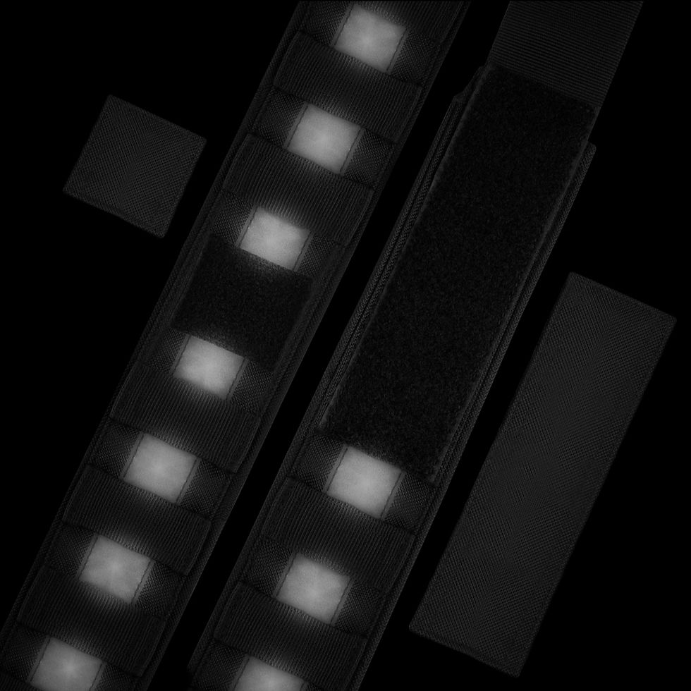 Thumbnail: ONYX: "Flat Black Reflective" Modular Sgt Radio Strap & Carabiner Keeper Set