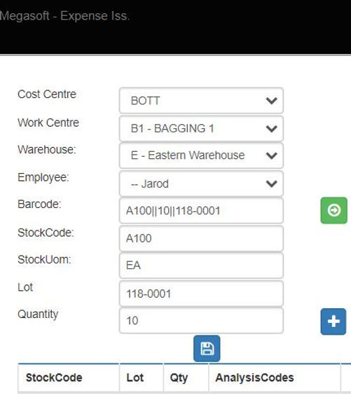 Maintenance
​
-Maintenance part scan and expense issues via ledger code matrix