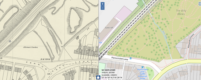 Penncricket Lane Allotment historical map