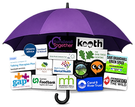 community groups and action groups logos under an umbrella