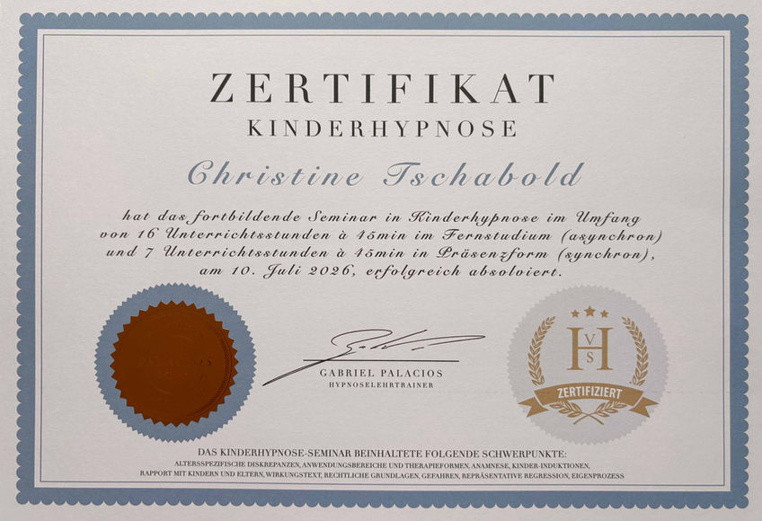 Zertifikat Kinderhypnose