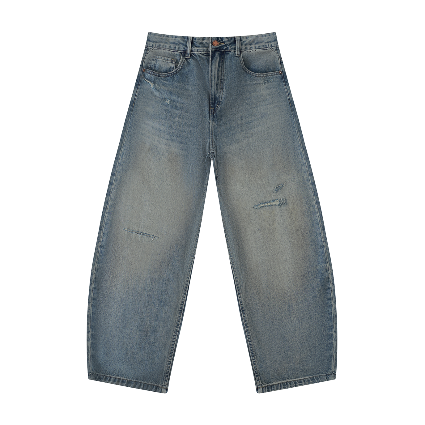 Forever Masc Distressed Fit Barrel Jeans