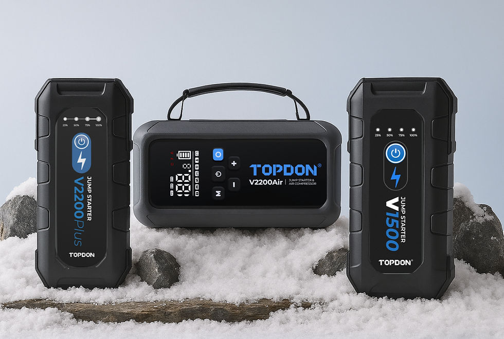 Jump starter tools in the snow