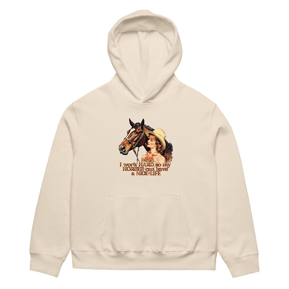 Thumbnail: "Work Hard for My Horse" Oversized heavyweight hoodie