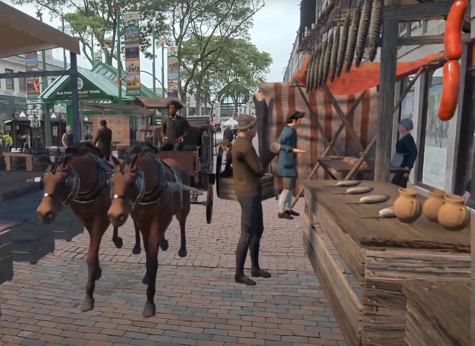 Historic Nashville street scene recreated through XR during walking tour
