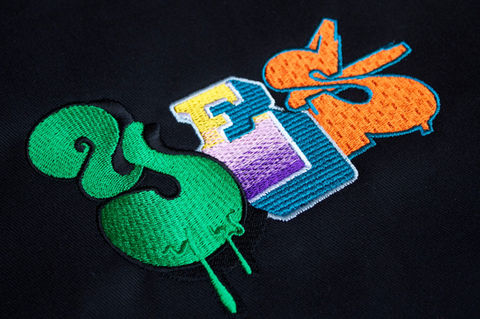 Machine embroidery with gradient