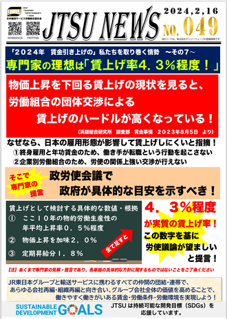 2024年賃金引き上げ　私たちを取り巻く情勢　～その７～