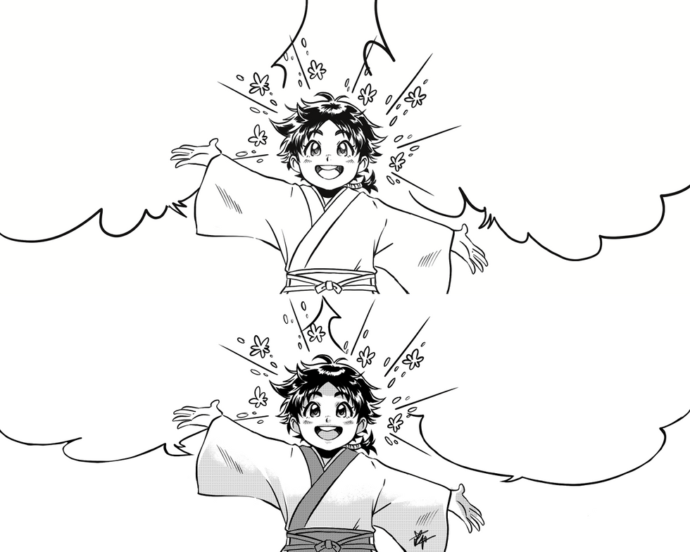 Manga Panel Skizze, Samurai 2