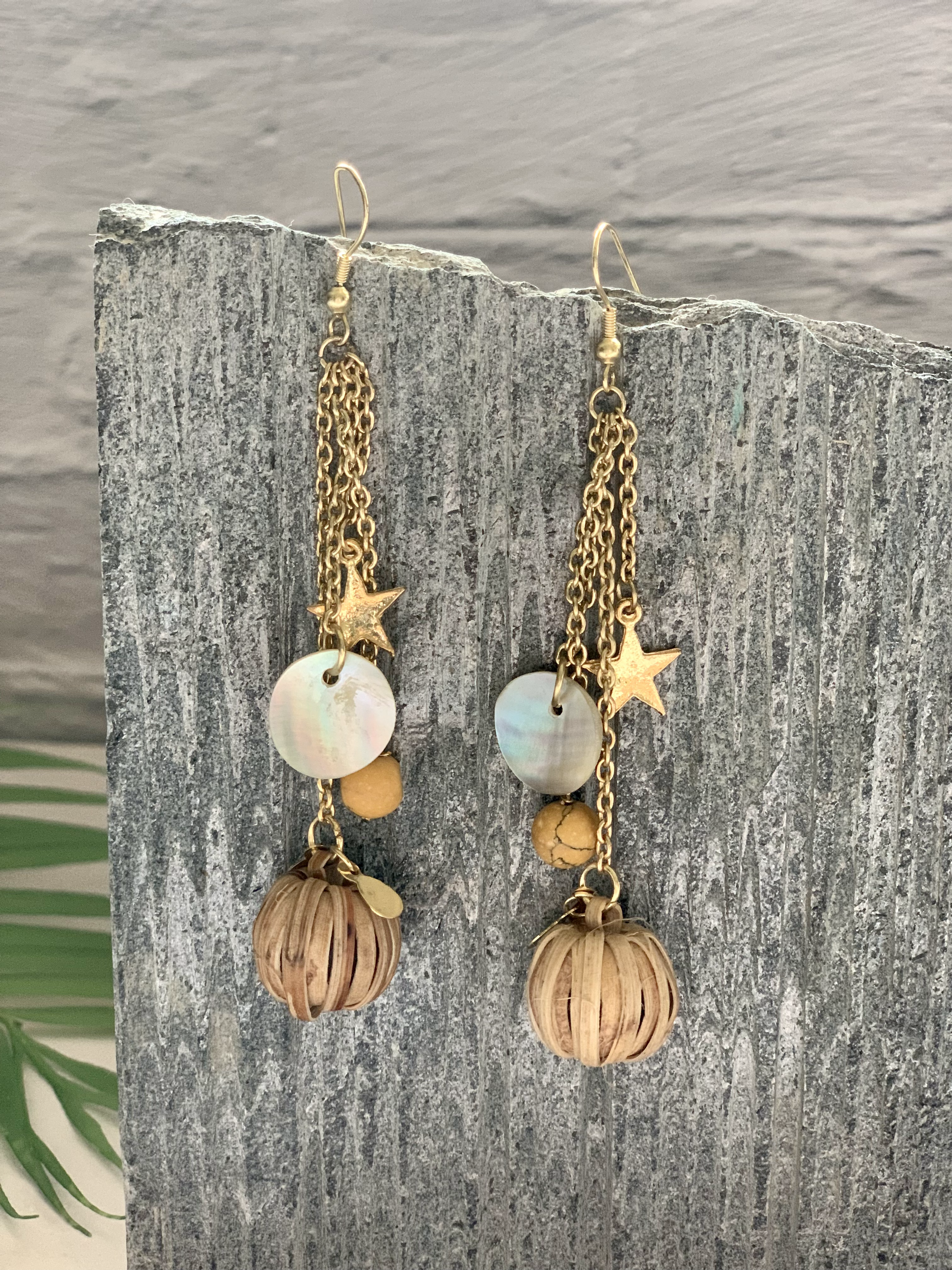 Bamboo Drop Earrings