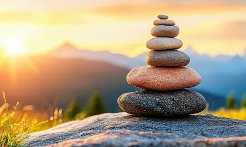 an image of an inuksuk. Goal to stay calm.
