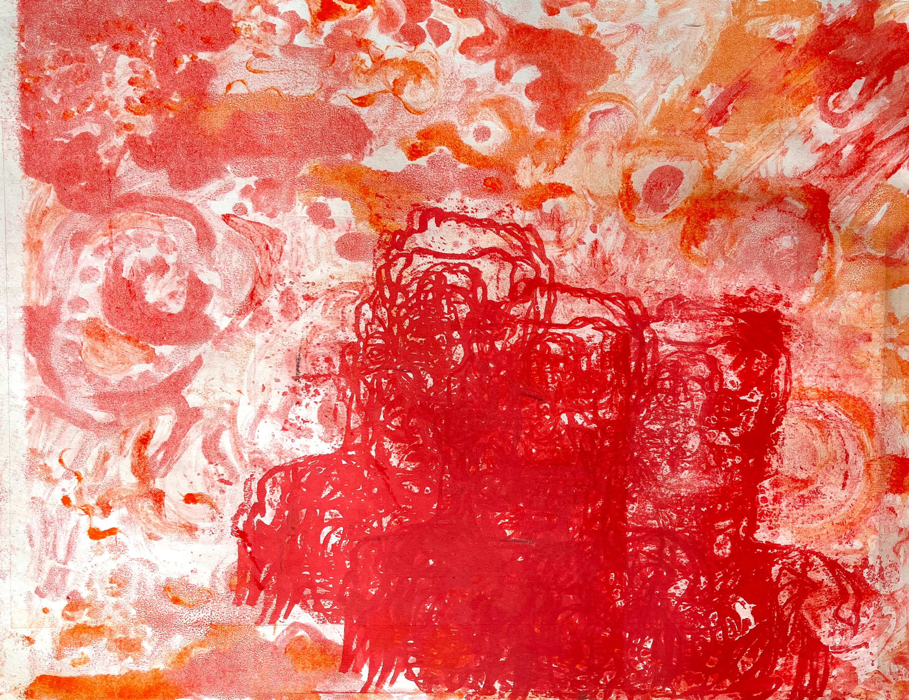 Abstract Red Haze Print