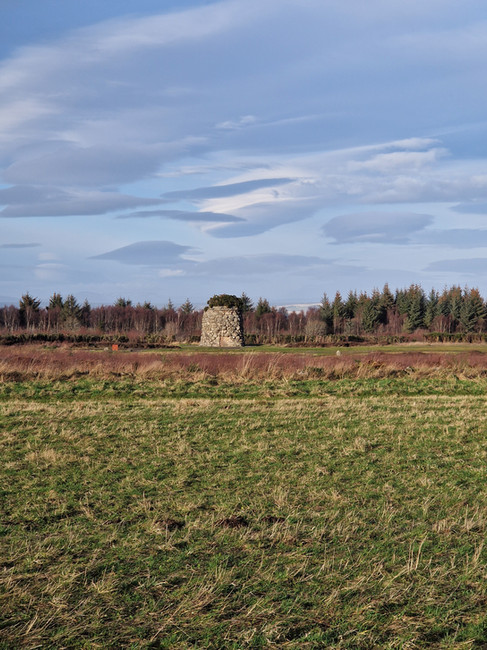 Cairn at Culloden Battlefield Site, Inverness, Scottish Highlands