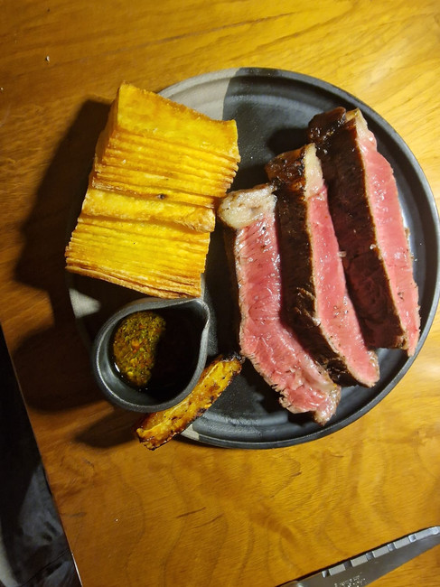 Rump steak with chimicurri and burnt orange, The Dunvegan, Isle of Skye