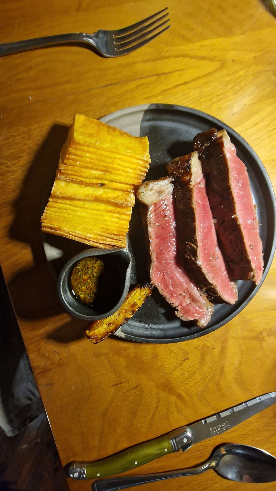 Rump steak with chimicurri and burnt orange, The Dunvegan, Isle of Skye 