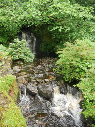 Waterfall, Dunvegan Castle, Isle of Skye, Scottish Highlands