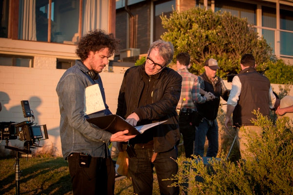 Director Garth Davis and screenwrier Luke Davies on the set of "Lion."