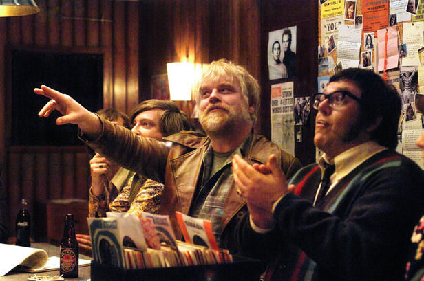 Tom Sturridge, Philip Seymour Hoffman and Will Adamsdale in "Pirate Radio."